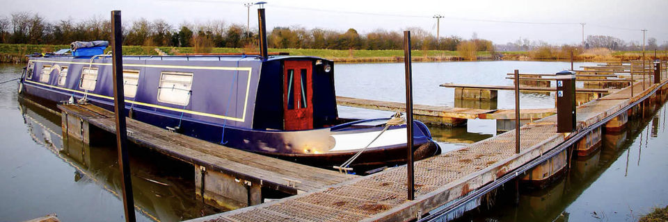 barge moored at brigg marina and lodge park