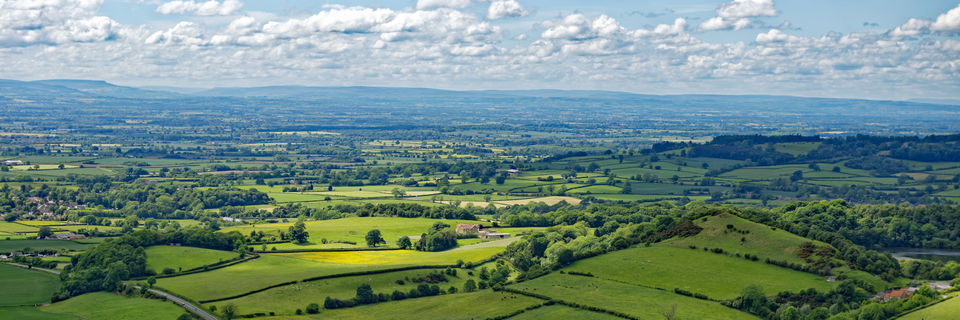 views of the Vale of York from Sutton Bank in the Hambleton Hills near Thirsk, North Yorkshire
