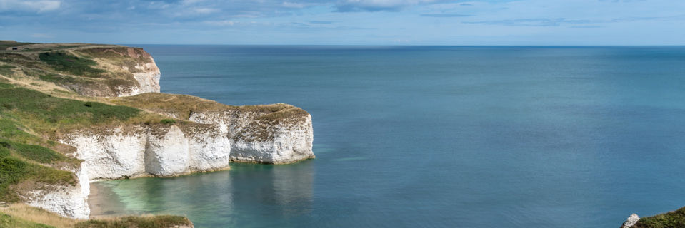 view of flamborough cliffs in east riding yorkshire