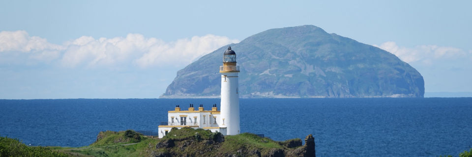 turnberry lighthouse with Ailsa Craig
