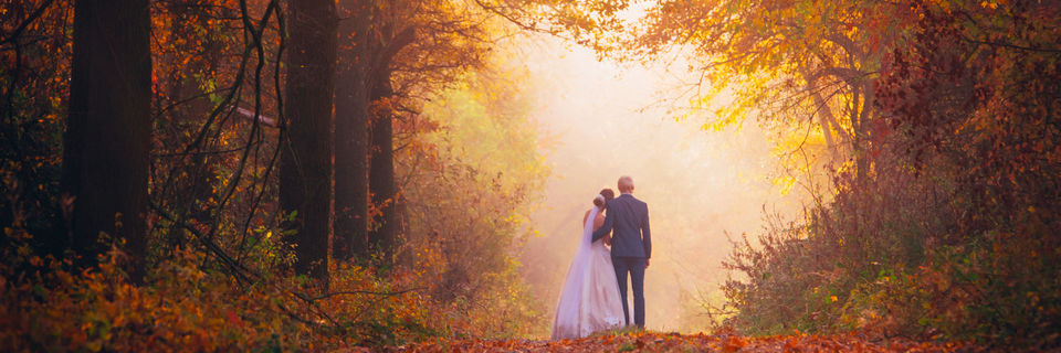 autumn wedding at a country holiday park