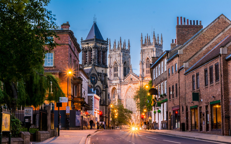 York york city at sunset