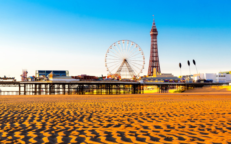 Blackpool beach blackpool beach, pier and blackpool tower